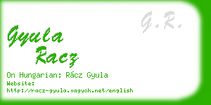 gyula racz business card